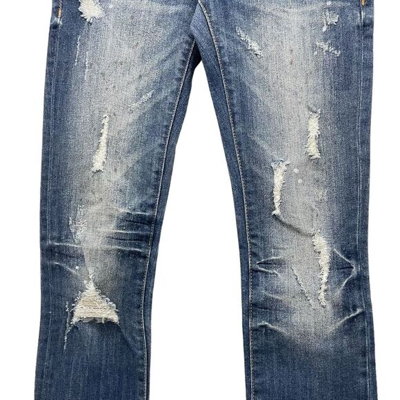 NWT Remix by Rock Revival Straight Leg Jeans in Destroyed Indigo Wash Size 24 - Picture 6 of 16
